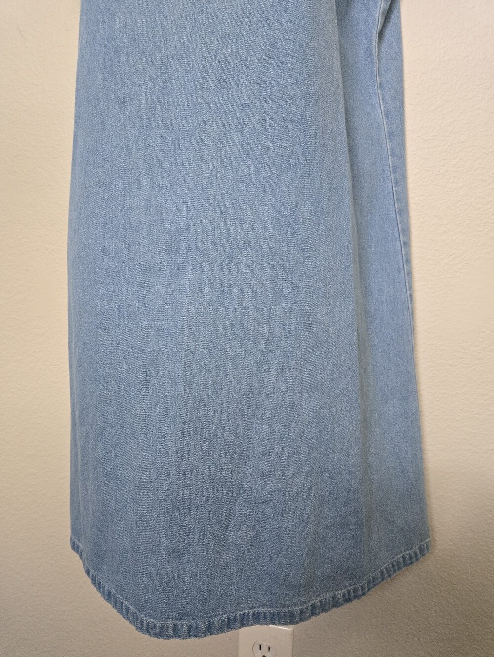 Vintage 90s Denim Mini Dress Butterfly Rhinestone Size Large - Picture 8 of 11